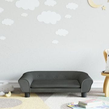Vidaxl vidaXL Otroški kavč temno siv 70x45x26 cm žamet