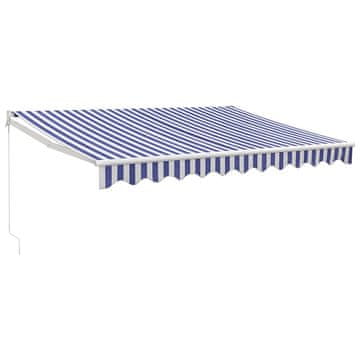 Vidaxl Zložljiva tenda modra in bela 3x2,5 m blago in aluminij