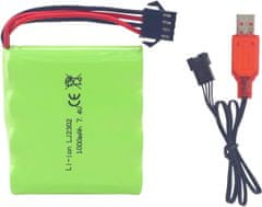 YUNIQUE GREEN-CLEAN 1-delna polnilna baterija 7.4V 1000mah SM-4P z USB polnilnim kablom za DE36W DE65 NO.1809 RC Model igrače Avto plezalno vozilo