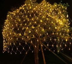 Malatec Novoletne lučke mreža 160 LED toplo bela 2,6m 8 funkcij