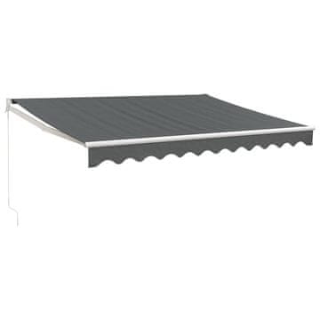 Vidaxl Zložljiva tenda antracitna 3,5x2,5 m blago in aluminij
