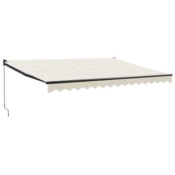 Vidaxl Zložljiva tenda krem 4x3 m blago in aluminij