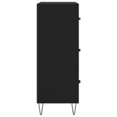 Vidaxl Komoda črna 69,5x34x90 cm inženirski les