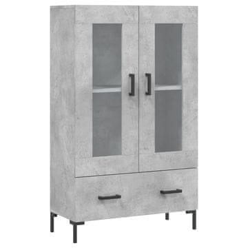 Vidaxl Visoka omara betonsko siva 69,5x31x115 cm inženirski les