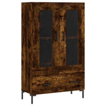 Vidaxl Visoka omara dimljeni hrast 69,5x31x115 cm inženirski les