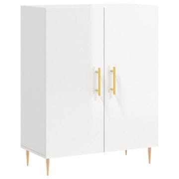 Vidaxl Komoda visok sijaj bela 69,5x34x90 cm inženirski les