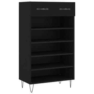 Vidaxl Omarica za čevlje črna 60x35x105 cm inženirski les