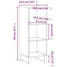 Vidaxl Komoda bela 34,5x32,5x90 cm inženirski les
