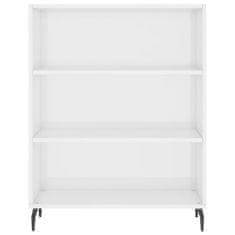 Vidaxl Omarica s policami visok sijaj bela 69,5x32,5x90 cm inž. les