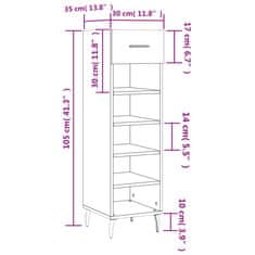 Vidaxl Omarica za čevlje sonoma hrast 30x35x105 cm inženirski les