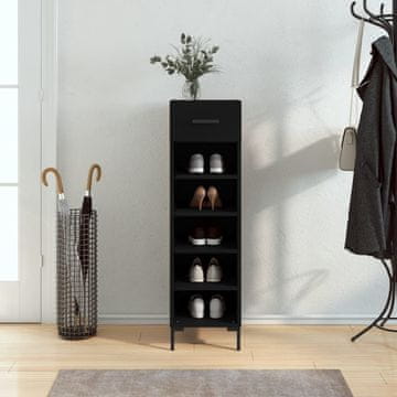Vidaxl vidaXL Omarica za čevlje črna 30x35x105 cm lesena