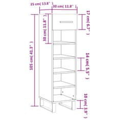 Vidaxl Omarica za čevlje sonoma hrast 30x35x105 cm inženirski les