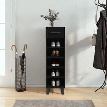 Vidaxl vidaXL Omarica za čevlje črna 30x35x105 cm lesena