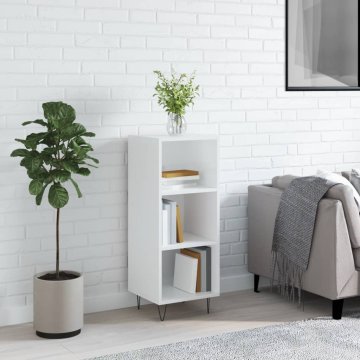 Vidaxl vidaXL Omarica, bela, sijajna, 34,5 x 32,5 x 90 cm, material na osnovi lesa