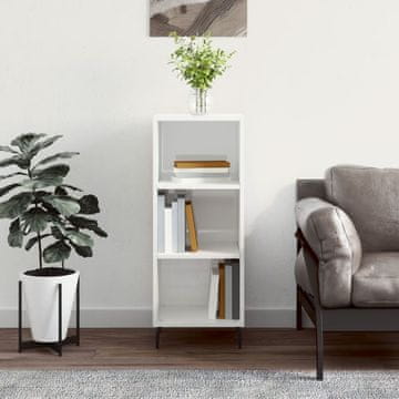 Vidaxl vidaXL Omarica, bela, sijajna, 34,5 x 32,5 x 90 cm, material na osnovi lesa