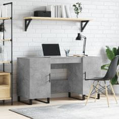 Vidaxl Pisalna miza betonsko siva 140x50x75 cm inženirski les