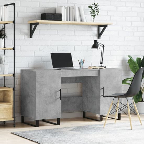 Vidaxl Pisalna miza betonsko siva 140x50x75 cm inženirski les