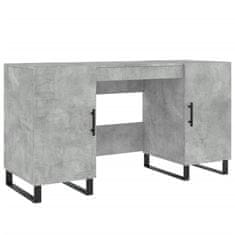 Vidaxl Pisalna miza betonsko siva 140x50x75 cm inženirski les