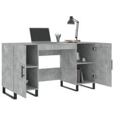 Vidaxl Pisalna miza betonsko siva 140x50x75 cm inženirski les