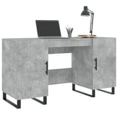 Vidaxl Pisalna miza betonsko siva 140x50x75 cm inženirski les