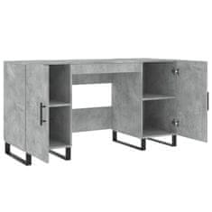 Vidaxl Pisalna miza betonsko siva 140x50x75 cm inženirski les