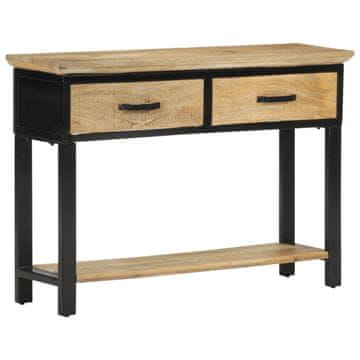 Vidaxl Konzolna mizica 110x30x75 cm trden neobdelan mangov les
