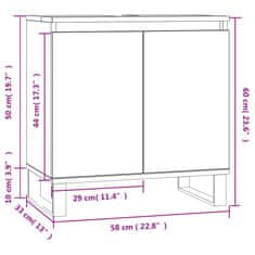 Vidaxl Kopalniška omarica rjavi hrast 58x33x60 cm inženirski les