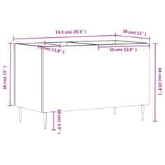Vidaxl Omarica za gramofonske plošče hrast sonoma 74,5x38x48 cm les
