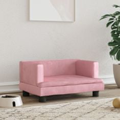 shumee Pasja postelja roza 60x40x30 cm žamet