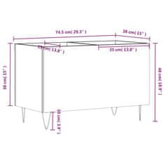 Vidaxl Omarica za gramofonske plošče rjavi hrast 74,5x38x48cm inž. les