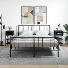 Vidaxl Nočna mizica 2 kosa črna 35x34,5x70 cm inženirski les