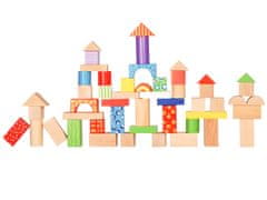 Greatstore Barvne lesene kocke 100 kosov Ecotoys