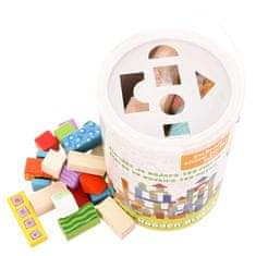 Greatstore Barvne lesene kocke 100 kosov Ecotoys