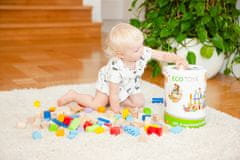 Greatstore Barvne lesene kocke 100 kosov Ecotoys