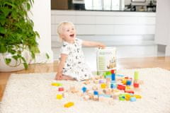 Greatstore Barvne lesene kocke 100 kosov Ecotoys
