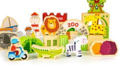 Greatstore Izobraževalni leseni bloki zoo city 120 el.