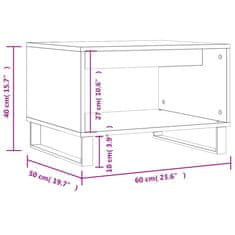 Vidaxl Klubska mizica betonsko siva 60x50x40 cm inženirski les