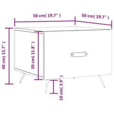 Vidaxl Klubska mizica dimljeni hrast 50x50x40 cm inženirski les