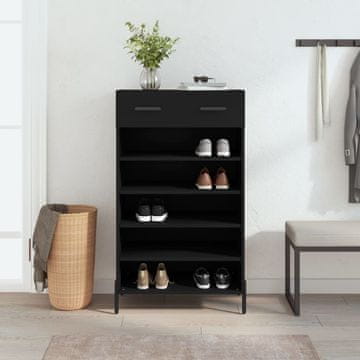 Vidaxl vidaXL Omarica za čevlje črna 60x35x105 cm lesena