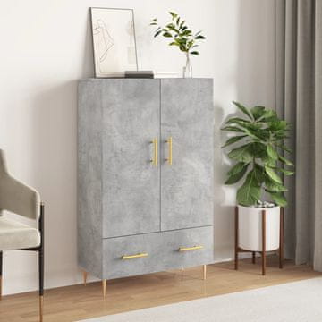Vidaxl vidaXL Visoka omarica betonsko siva 69,5x31x115 cm