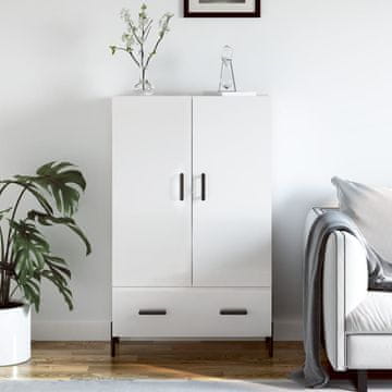 Vidaxl vidaXL Visoka omarica sijajno bela 69,5x31x115 cm