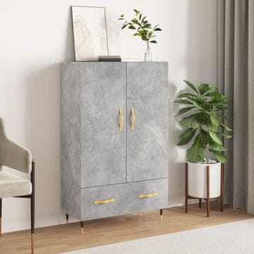 Vidaxl vidaXL Visoka omarica betonsko siva 69,5x31x115 cm