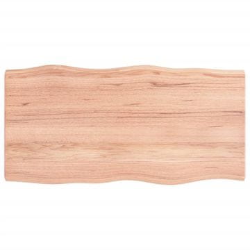 Vidaxl Mizna plošča sv. rjava 100x50x(2-6)cm obdelana trdna hrastovina