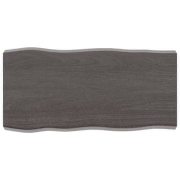 Vidaxl Mizna plošča te. rjava 80x40x(2-6) cm obdelana trdna hrastovina