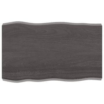 Vidaxl Mizna plošča te. rjava 80x50x(2-6) cm obdelana trdna hrastovina