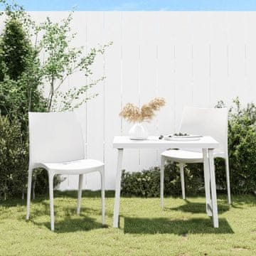 Vidaxl vidaXL Vrtni stoli, komplet 2 kosov, beli, 50x46x80 cm, polipropilen