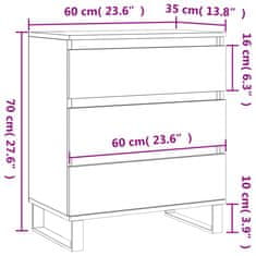 Vidaxl Komoda dimljeni hrast 60x35x70 cm inženirski les
