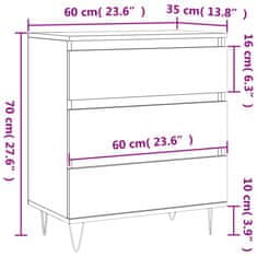 Vidaxl Komoda betonsko siva 60x35x70 cm inženirski les