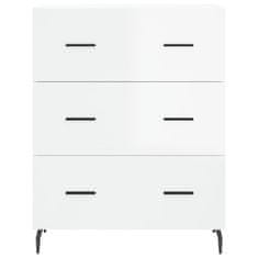 Vidaxl Komoda visok sijaj bela 69,5x34x90 cm inženirski les