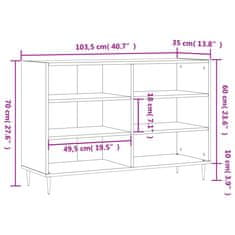 Vidaxl Komoda siva sonoma 103,5x35x70 cm inženirski les